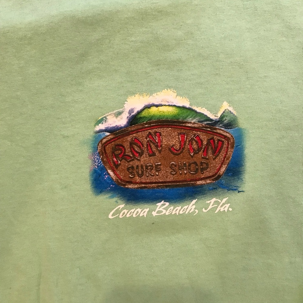 RON JON SURF SHOP SOUVENIR COCOA BEACH FLORIDA MINT GREEN SMALL PREOWNED - Picture 3 of 5